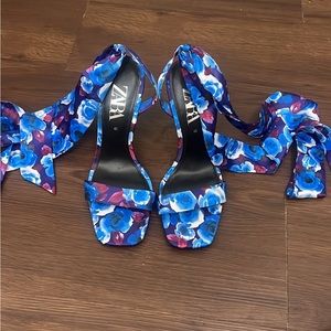 Zara Ankle Tie Ribbon Heels